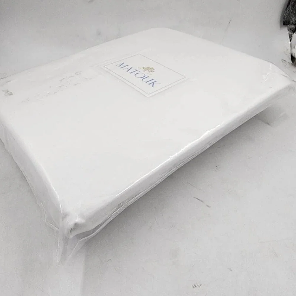 Matouk Linen Roman Fitted Sheet Unisex California King White